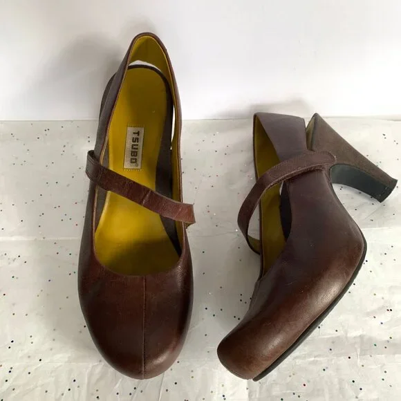 Tsubo Acrea Size 10 Brown Leather Slingback Mary Jane Pumps Comfort - 9.5 39.5 - Picture 8 of 13